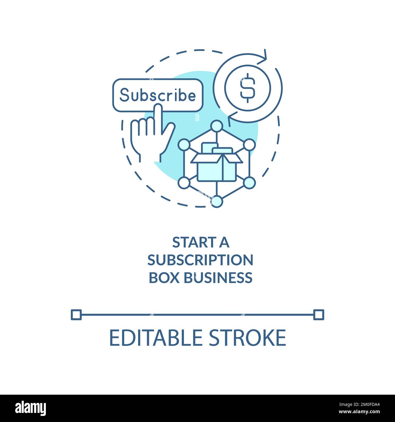 Démarrer l'icône de concept turquoise d'affaires de boîte d'abonnement Illustration de Vecteur