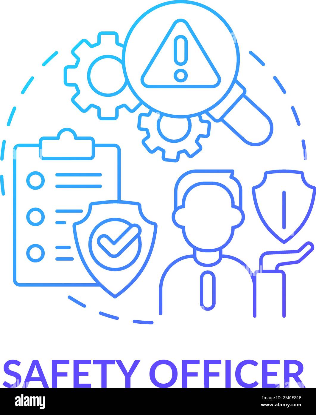Icône de concept de gradient bleu du responsable de la sécurité Illustration de Vecteur