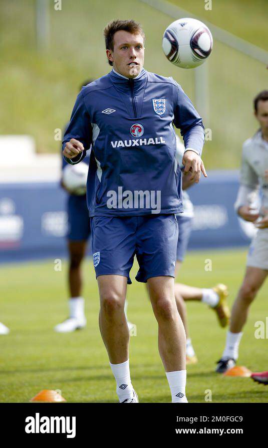 DE POLFOTO: 06/09/2011. L'équipe de football d'Angleterre de moins de 21 ans s'est formée pour les championnats d'Europe U21 à Fredericia, au Danemark. Vu ici: Phil Jones, qui a été récemment vendu à Manchester United. PHOTOGRAPHE/ANDERS BROHUS Banque D'Images