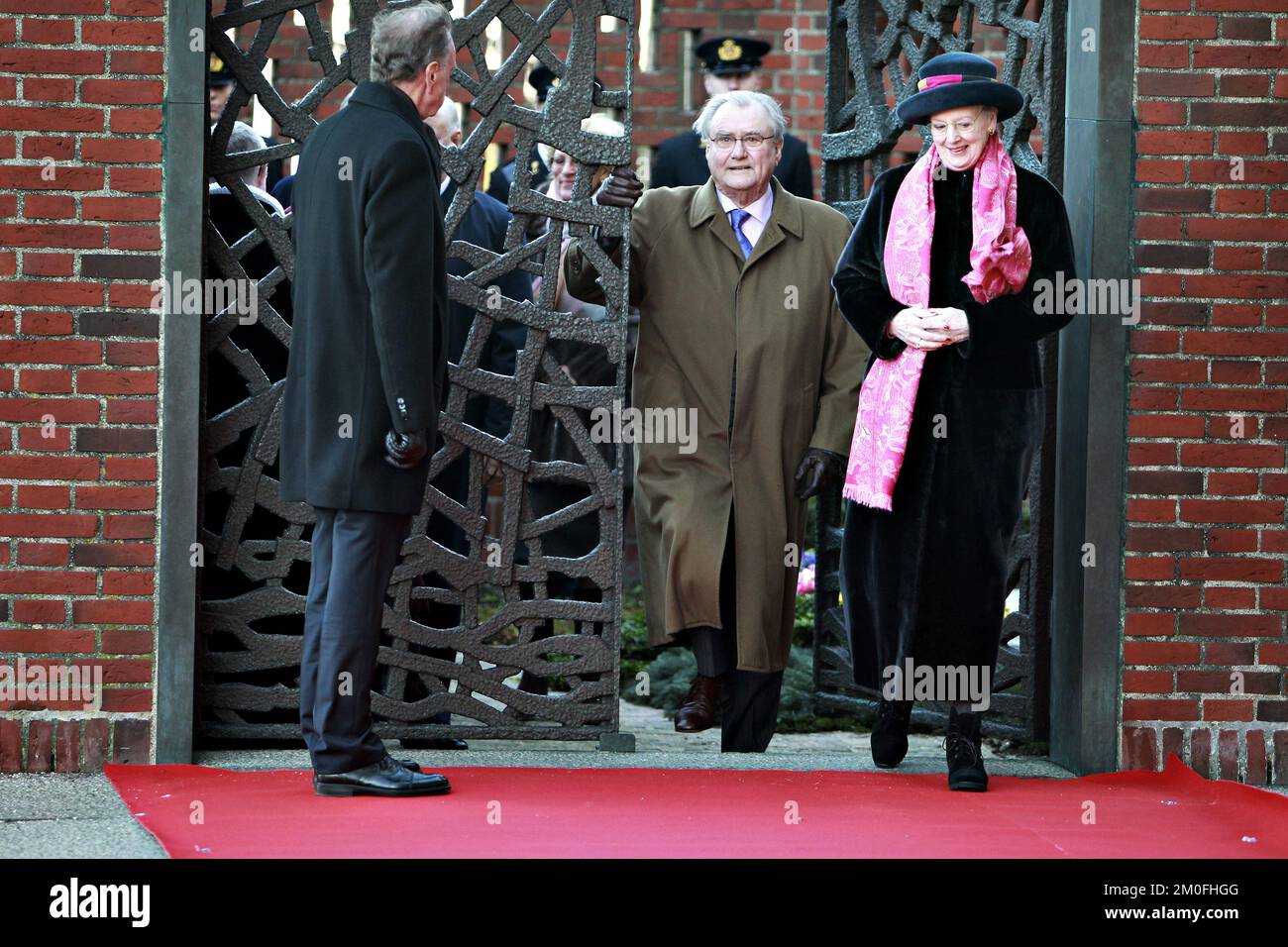 La famille royale danoise s'est rendue en train à Roskilde afin de déposer des couronnes au monument du roi Frederik 9th et de la reine Ingrid à Roskilde, en liaison avec le Jubilé d'argent de la reine Margrethe. PHOTOGRAPHE MARTIN LEHMANN / POLFOTO Banque D'Images