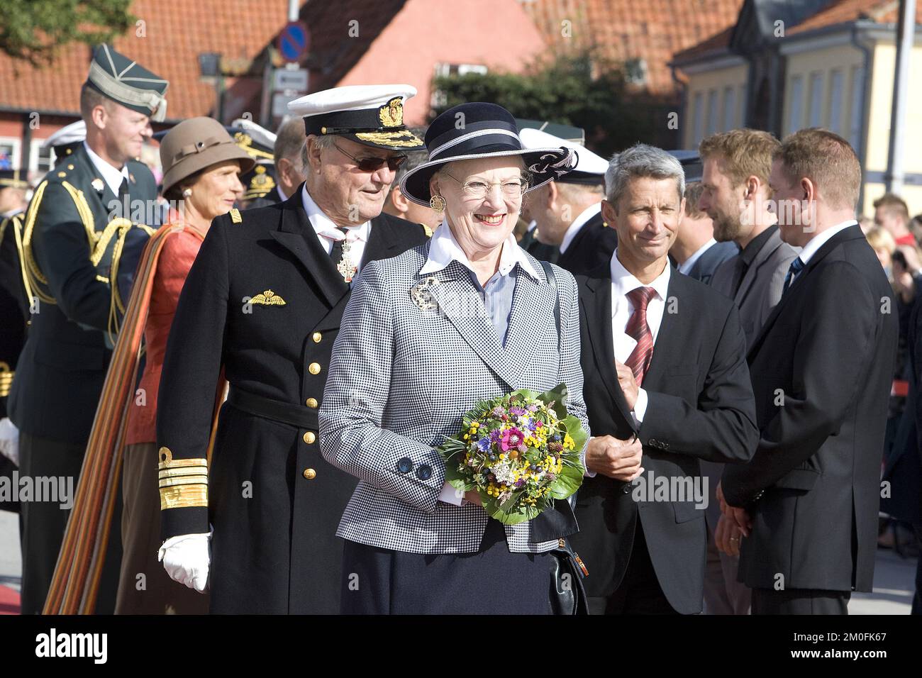 La reine Margrethe et le prince Consort Henrik ont commencé leur visite officielle sur l'île danoise de Bornholm, mercredi 5 septembre. La visite fait partie de leur croisière d'été annuelle à divers endroits au Danemark. (Berit Hvassum/POLFOTO) Banque D'Images