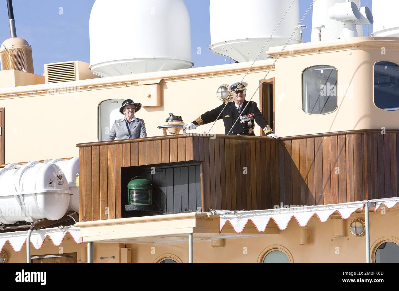 La reine Margrethe et le prince Consort Henrik ont commencé leur visite officielle sur l'île danoise de Bornholm, mercredi 5 septembre. La visite fait partie de leur croisière d'été annuelle à divers endroits au Danemark. (Berit Hvassum/POLFOTO) Banque D'Images