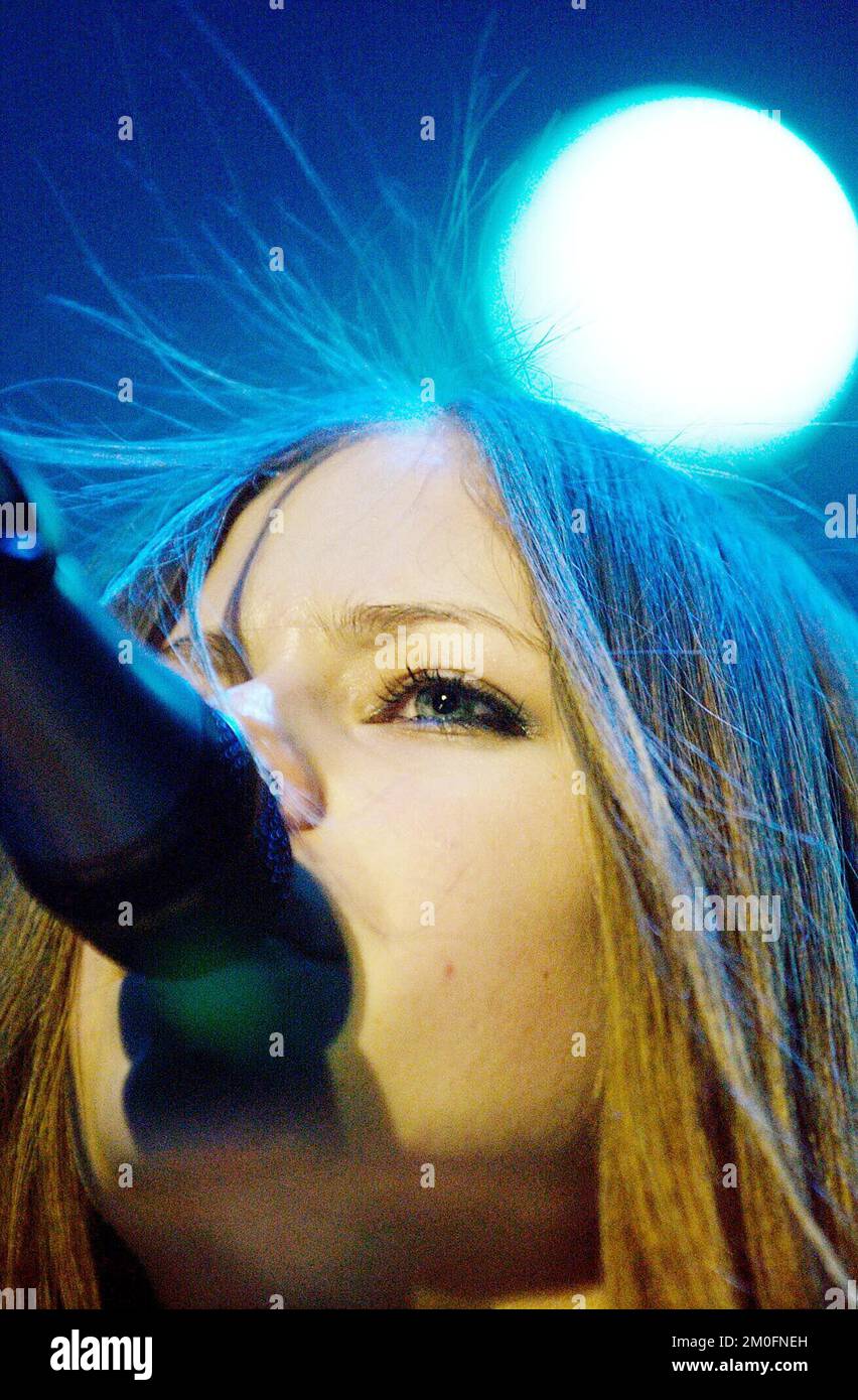 Chanteur avril Lavigne en concert au 'KB hallen' à Copenhague, Danemark. Banque D'Images