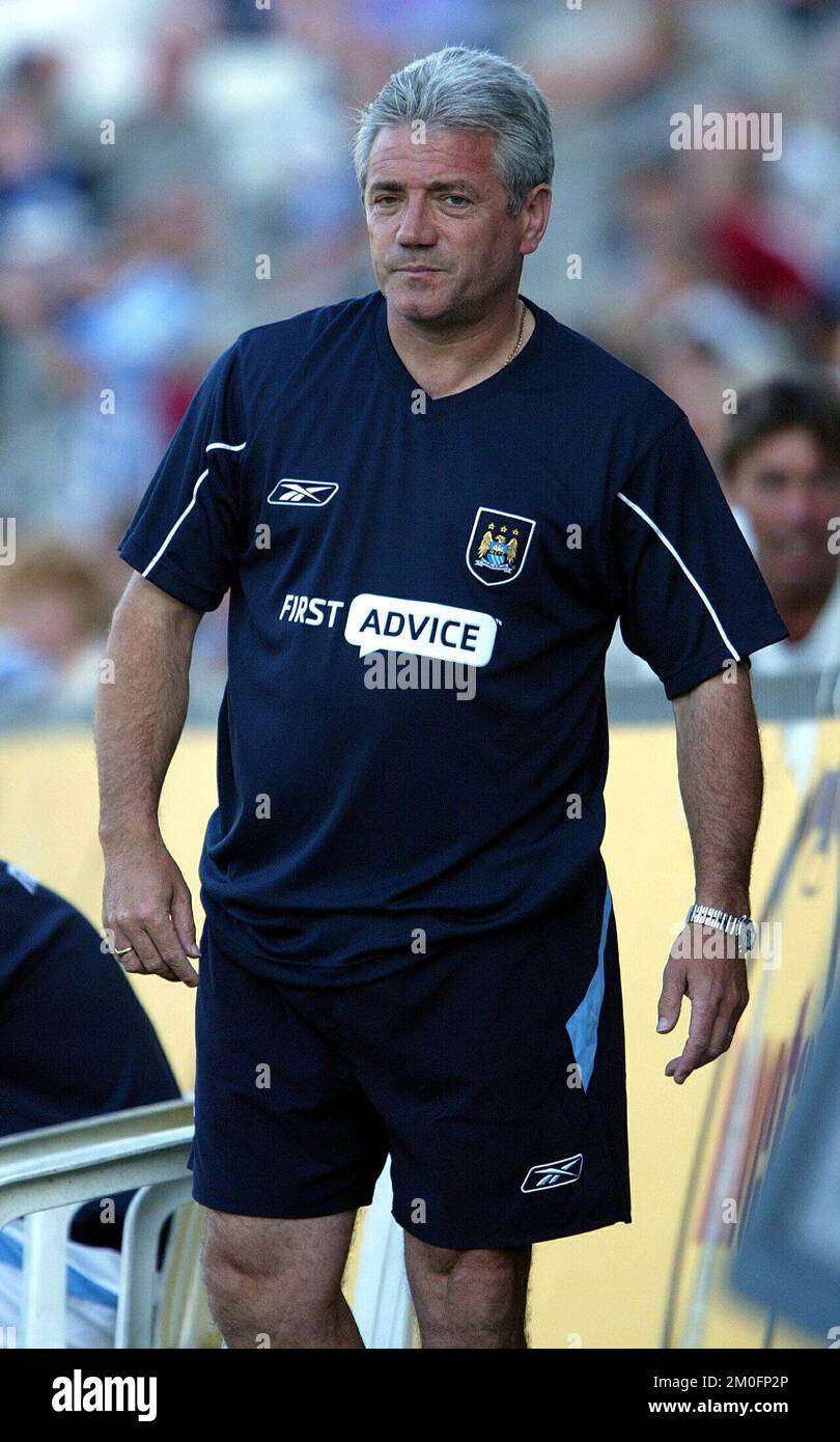 Kevin Keegan, manager de Manchester City. Manchester City perd 1-0 contre Odense lors d'un match amical de pré-saison. Odense a terminé quatrième du ligaen SAS danois la saison dernière. Banque D'Images