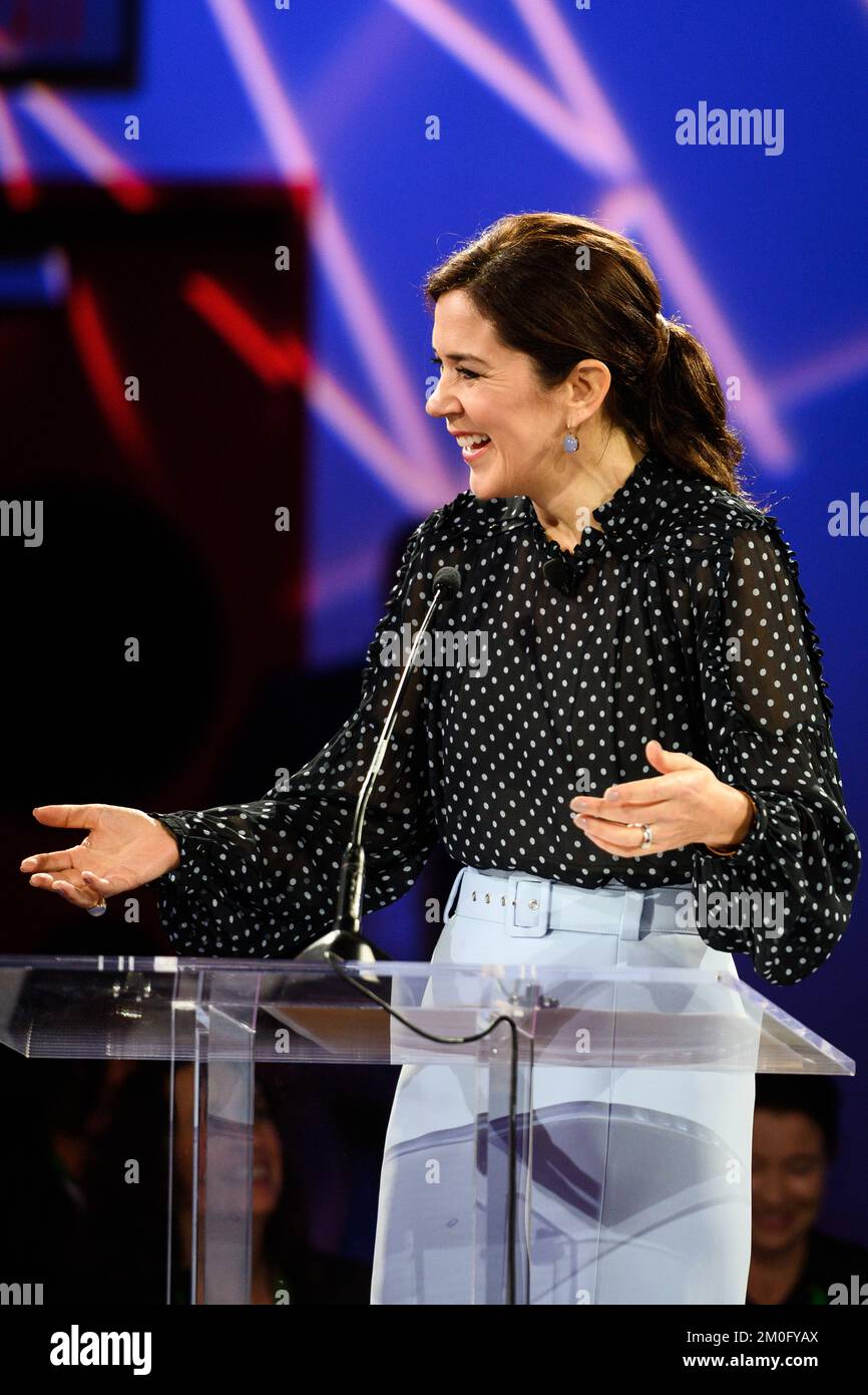 Sur 13 mars 2019 HRH la princesse Marie a assisté à la conférence de la semaine CERA sur l'innovation énergétique danoise à Houston, au Texas, et a prononcé un discours. La Crown Princess fait partie d'une délégation d'industries créatives et culturelles danoises avec la ministre de la Culture, Mette Bock. Banque D'Images