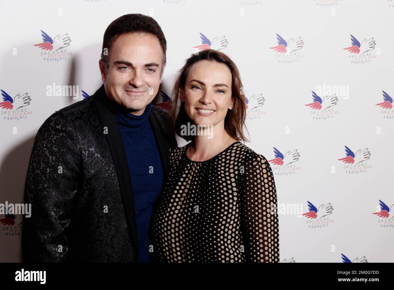 Paris, France. 5th décembre 2022. Laurent Amar et Delphine Zentout assistent au Gala du secours populaire au Musée des Arts forains sur 5 décembre 2022 à Paris. Banque D'Images