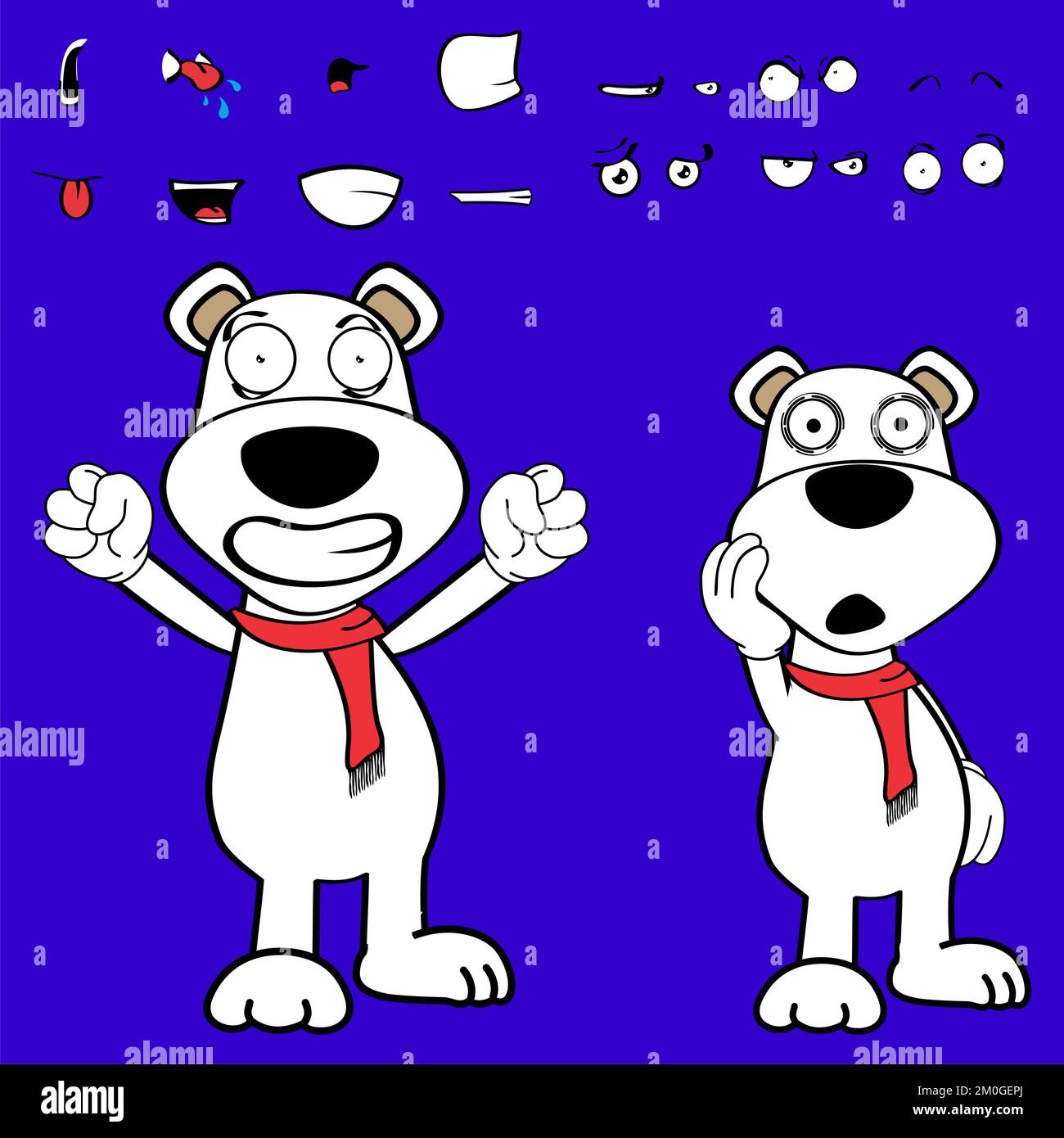 les expressions kawaii de dessin animé de personnage d'ours polaire heureux sont définies au format vectoriel Illustration de Vecteur