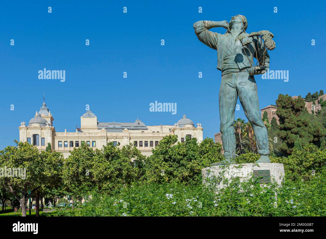 parc et mairie de malaga, malaga, espagne Banque D'Images