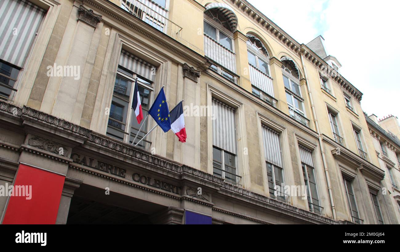 ancien bâtiment (galerie colbert) à paris en france Banque D'Images