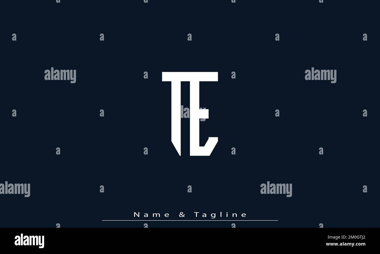 Lettres de l'alphabet initiales Monogram logo TE , et Illustration de Vecteur
