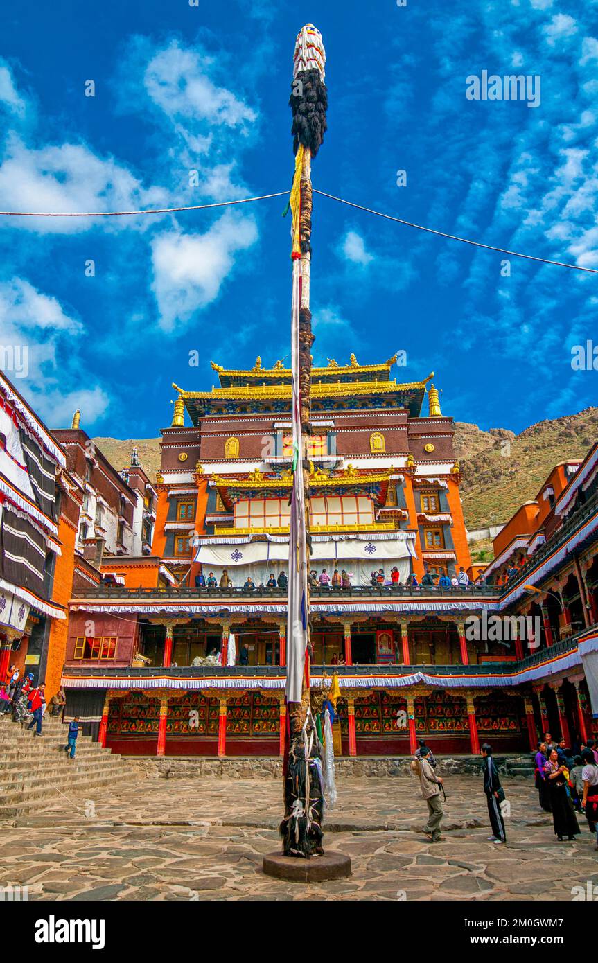 Monastère de Tashilhunpo, Shigatse, Tibet, Asie Banque D'Images