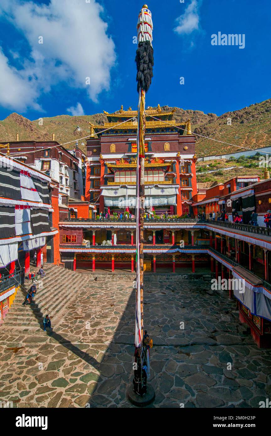 Monastère de Tashilhunpo, Shigatse, Tibet, Asie Banque D'Images