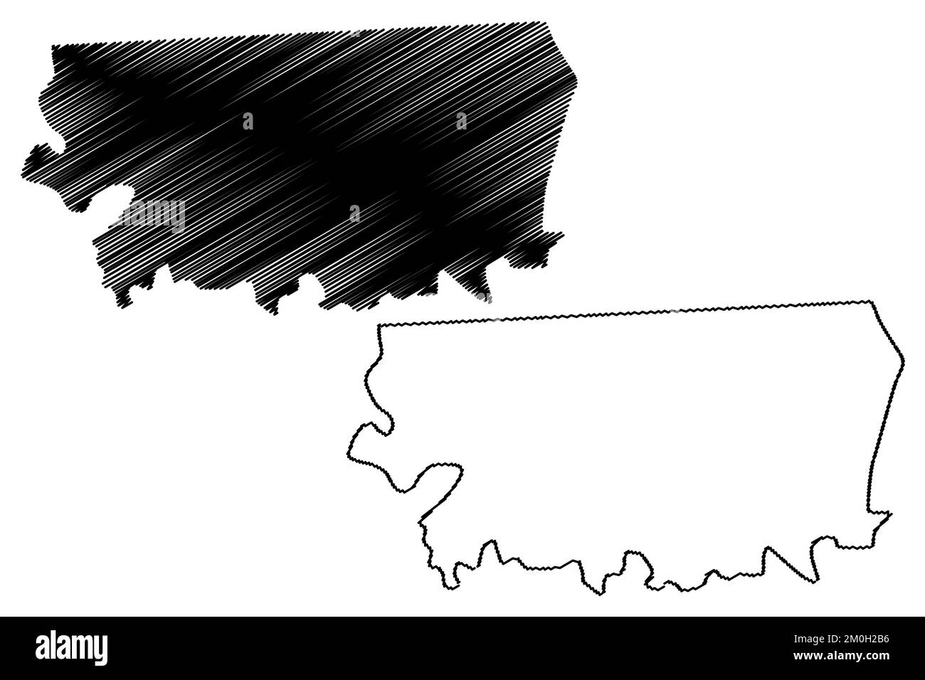 Tecate municipe (Free and Sovereign State of Baja California, Mexico, États-Unis mexicains) map illustration vectorielle, scribble sketch carte Tecate Illustration de Vecteur