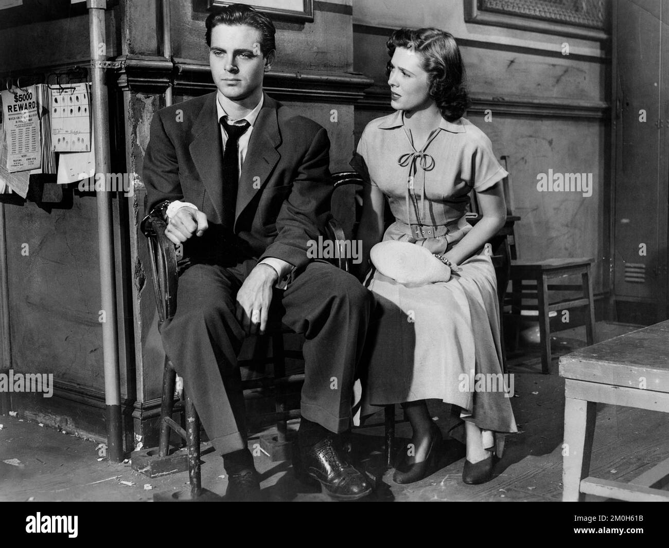 Craig Hill, Cathy O'Donnell, sur le tournage du film, 'Depative Story', Paramount Pictures, 1951 Banque D'Images