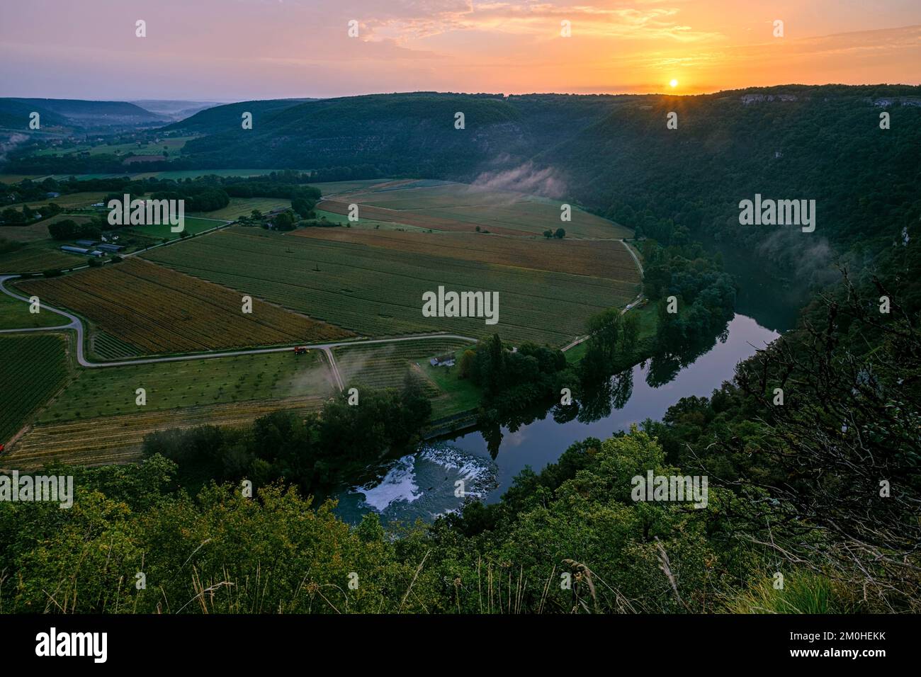 France, Lot, Quercy, Vallée du Lot, près de Saint-Cirq Lapopie, Le paysage de la Saut de la montagne Banque D'Images