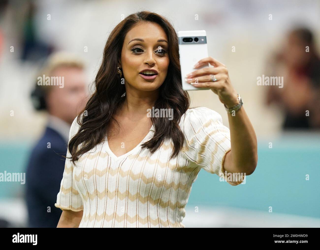 Seema Jaswal, présentatrice de l'ITV, avant le match de la coupe du ...