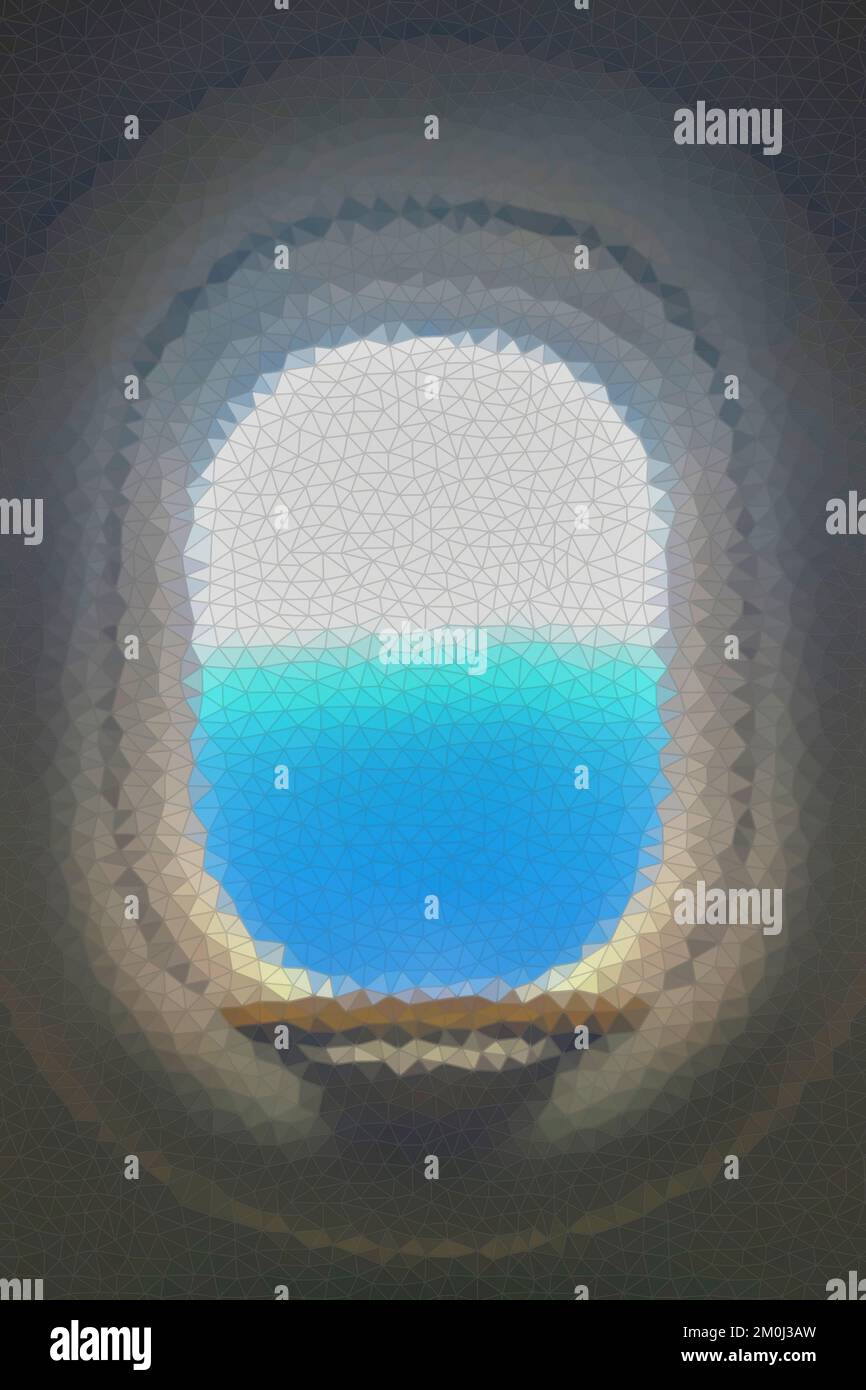 Concept de voyage et de tourisme polygonal, fenêtre d'avion Banque D'Images