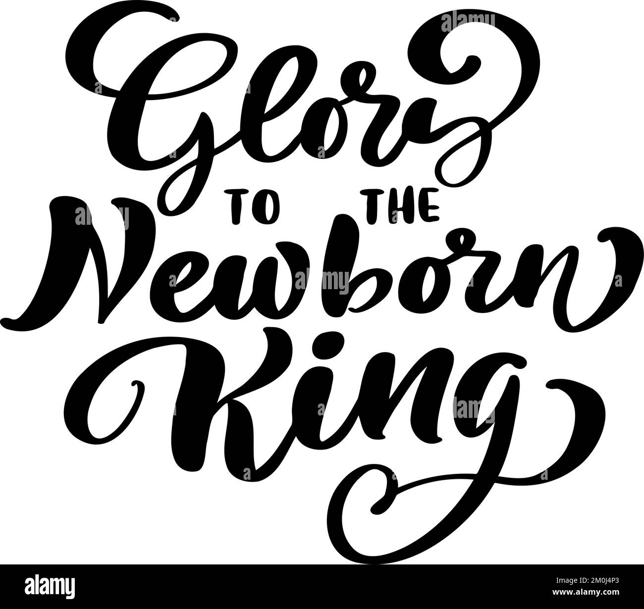 Gloire au nouveau-né King vecteur main noël lettering calligraphie positive citation texte à Noël vacances design, typographie célébration poster Illustration de Vecteur