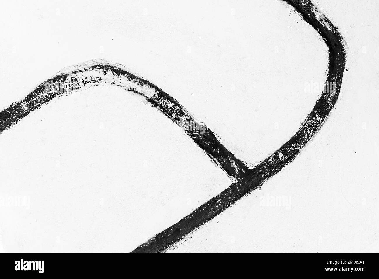 Mur en ciment blanc clair avec motif noir abstrait peinture texture style design fond en béton. Banque D'Images