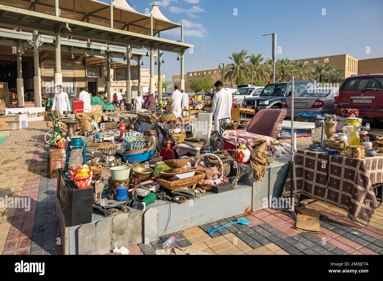 Marché aux puces en plein air à Riyadh, Arabie Saoudite. Banque D'Images