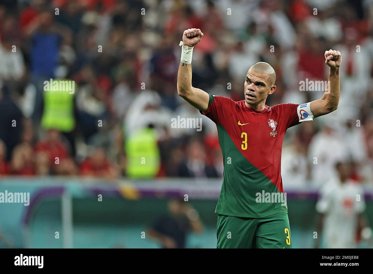Pepe de Portugal lors du match de la coupe du monde de la FIFA, Qatar 2022, Round of 16, entre le Portugal et la Suisse, a joué au stade Lusail le 6 décembre 2022 à Lusail, Qatar. (Photo par / PRESSIN) Banque D'Images
