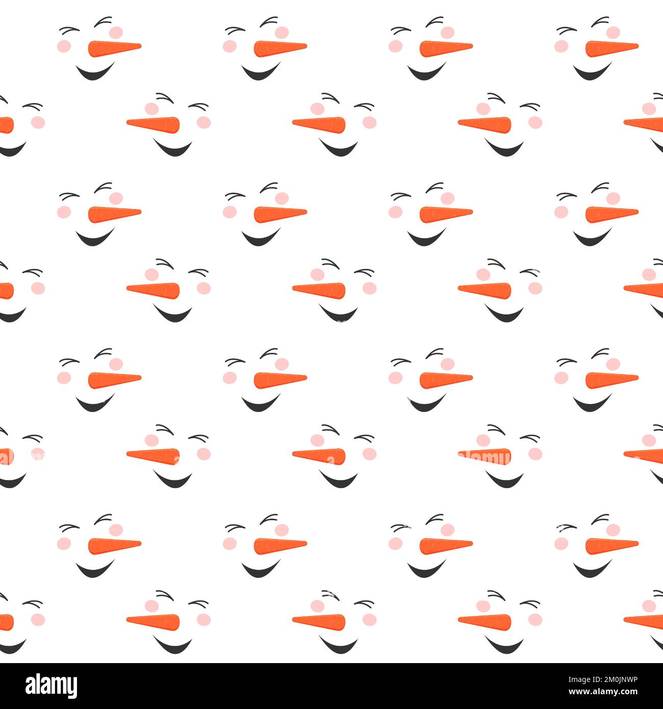 Drôle de rire bonhomme de neige visage sans couture motif. Joli papier d'hiver, de Noël ou de nouvel an, serviette en tissu ou motif nappe. Illustration vectorielle Illustration de Vecteur