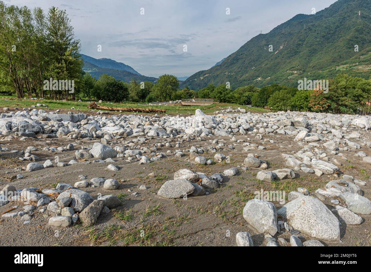 glissement du cours d'eau re, niardo, italie Banque D'Images