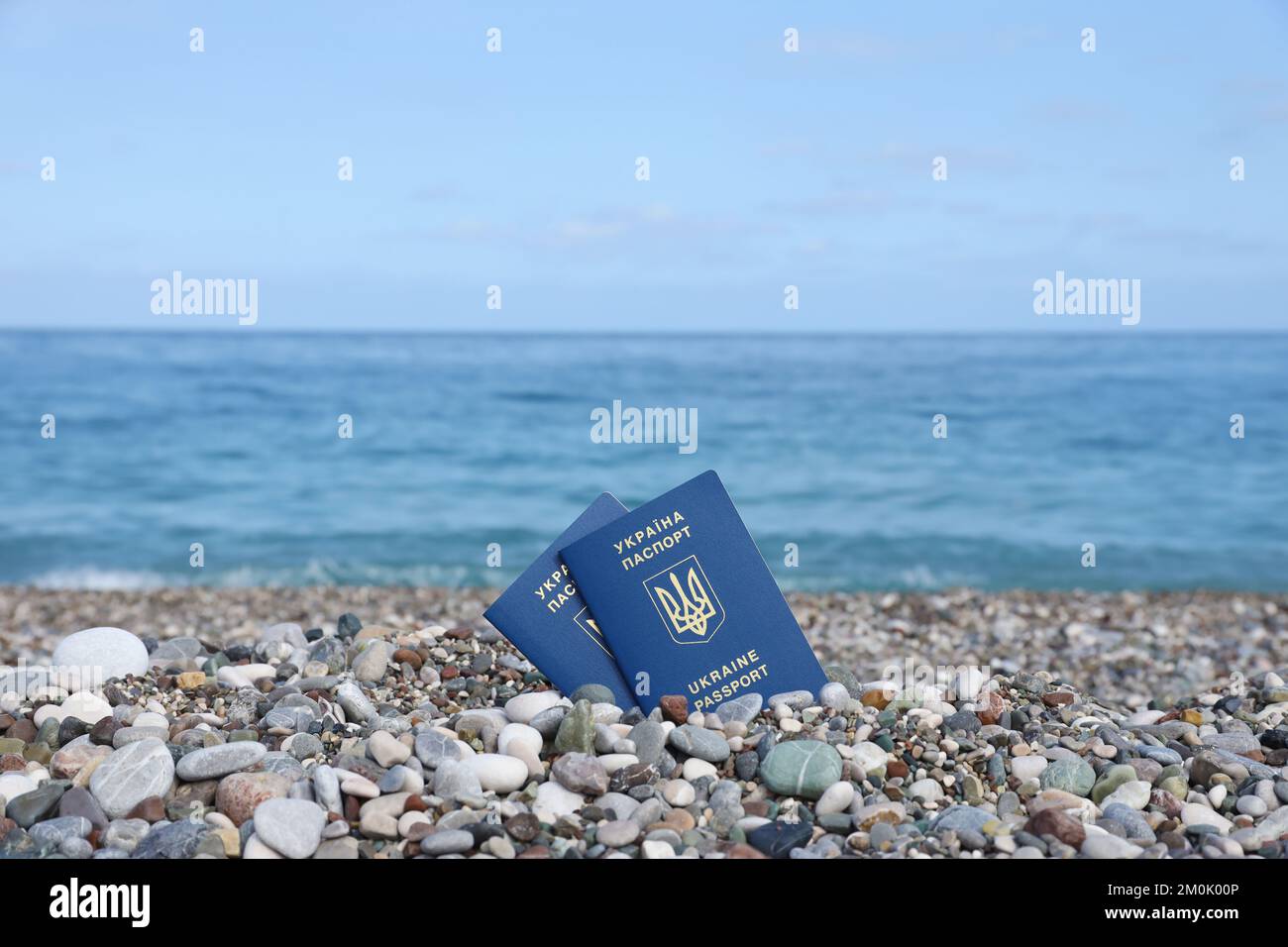 Le nouveau passeport biométrique ukrainien vous permet de voyager dans les pays européens de l'Union européenne sans visa. Document d'identité électronique gratuit Visa. Les Ukrainiens obtiennent de nouveaux passeports d'interntational Banque D'Images