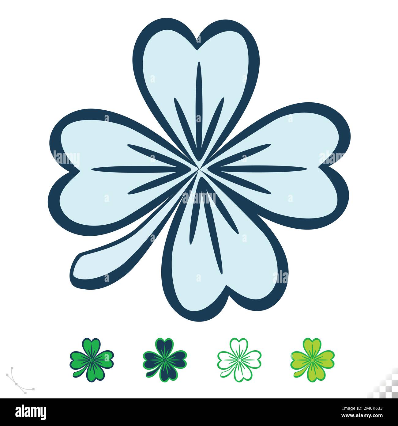 4 célébration culturelle et religieuse du trèfle de feuilles a eu lieu le 17 mars, date de la mort traditionnelle de Saint Patrick (c. AD 385-461) le trèfle de quatre feuilles Illustration de Vecteur