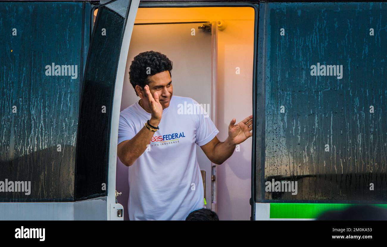 Cricketer Sachin Tendulkar le 4 2022 décembre pour l'inaguration d'un événement Marathon à Kochi , Inde . Banque D'Images