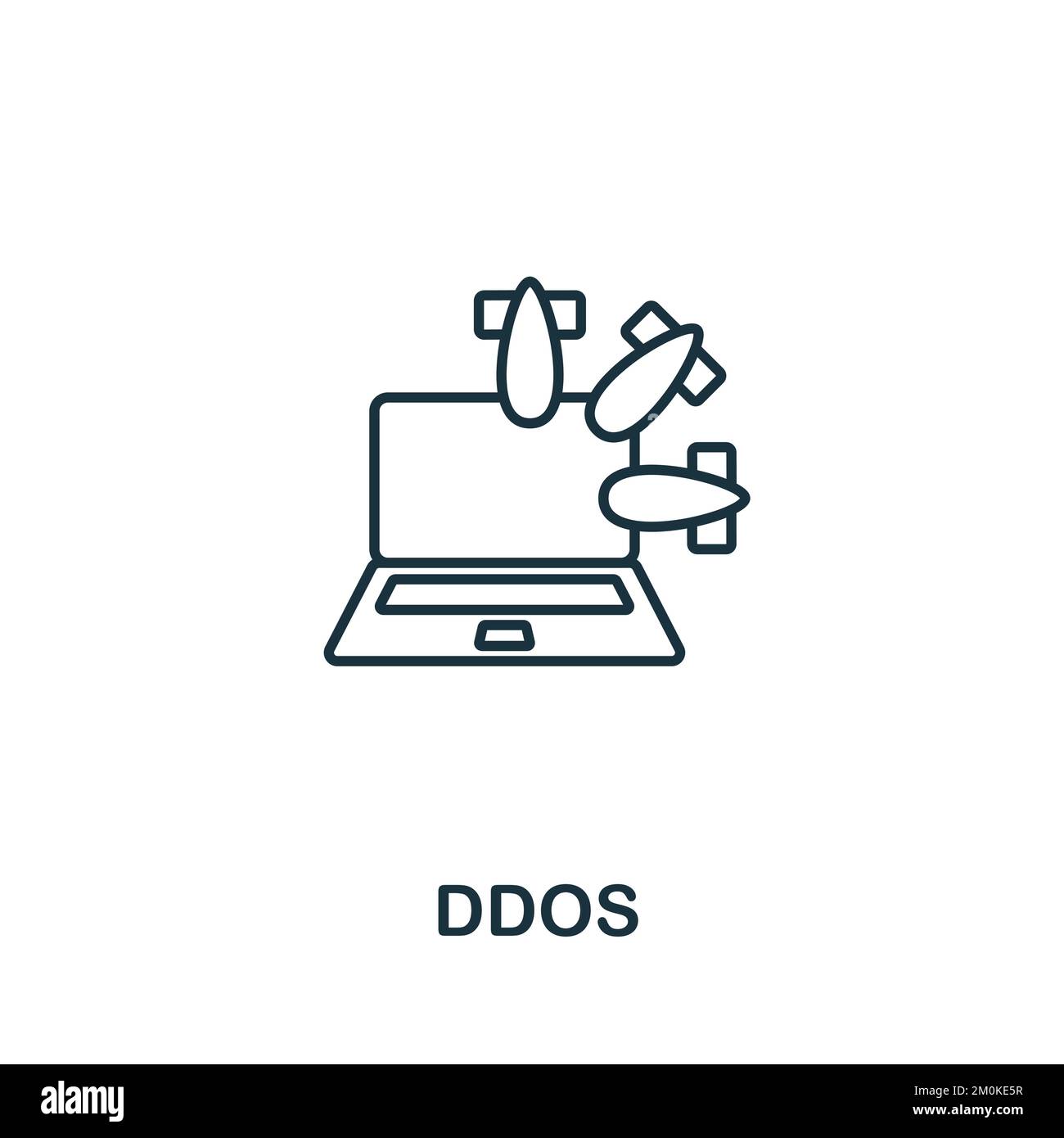 Icône DDoS. Icône Cyber Security monochrome simple pour les modèles, la conception Web et les infographies Illustration de Vecteur