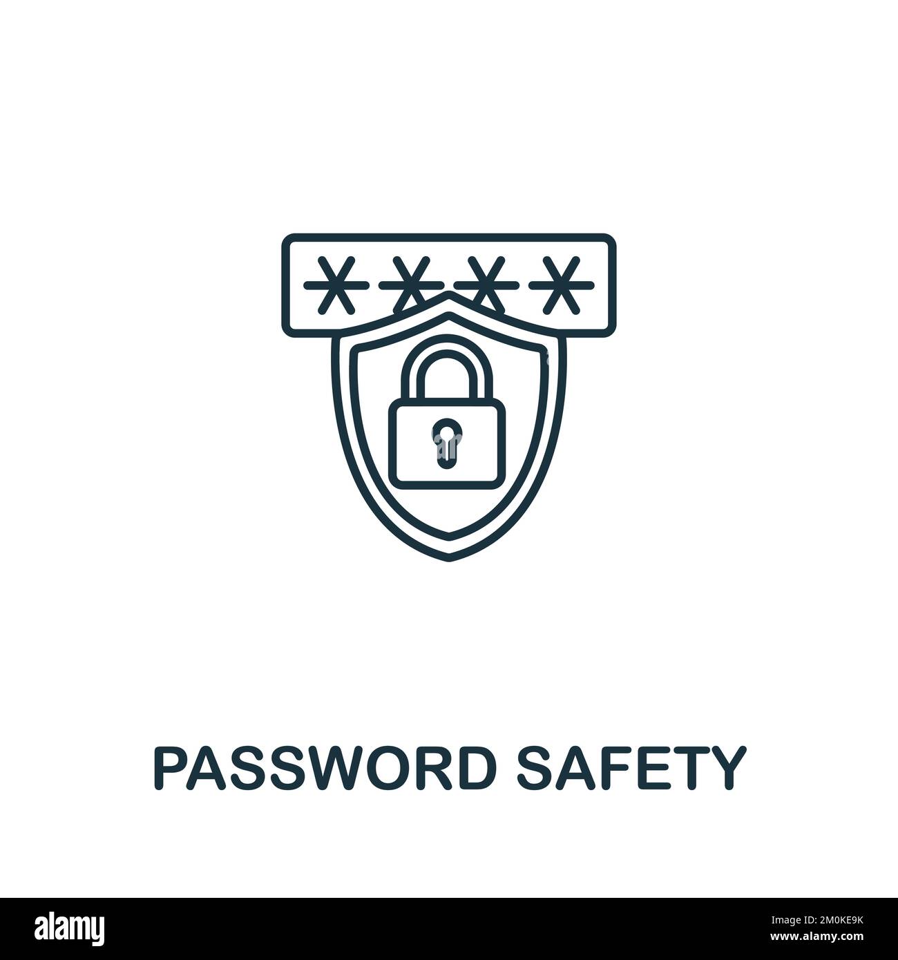 Icône de sécurité du mot de passe. Icône Cyber Security monochrome simple pour les modèles, la