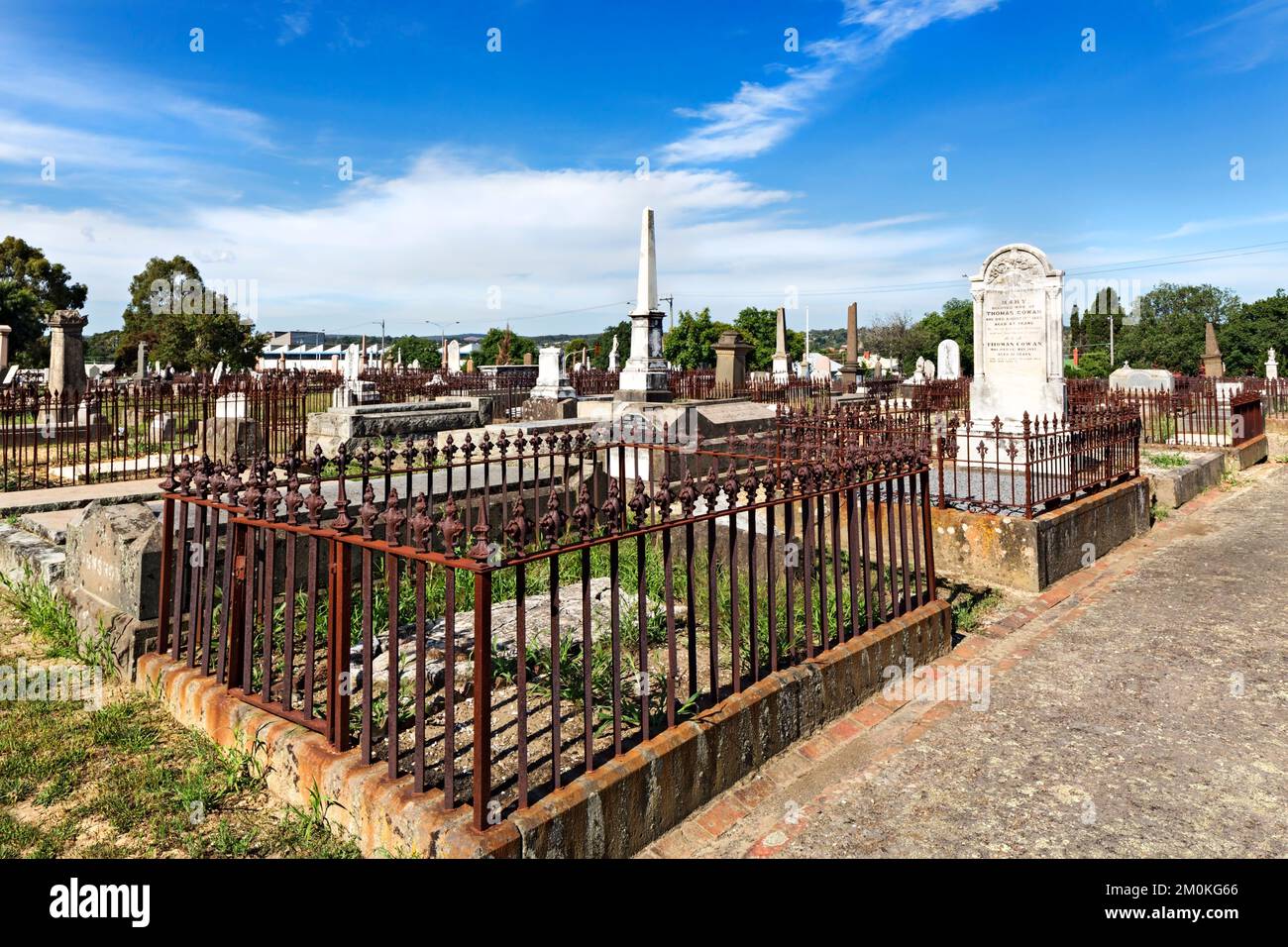 Ballarat Australie / pierres tombales et tombes au vieux cimetière de Ballarat. Banque D'Images