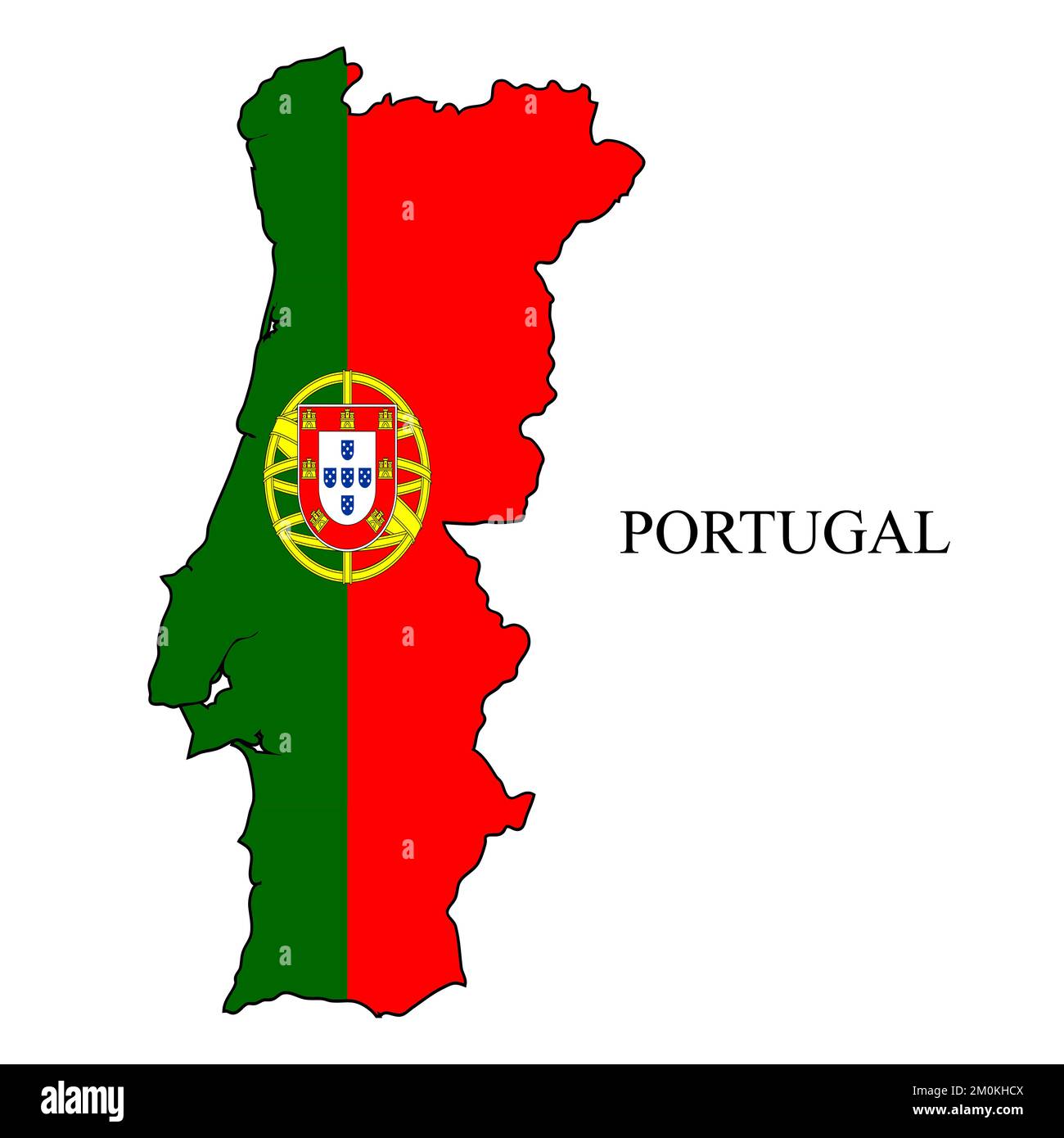 Illustration vectorielle de la carte du Portugal. Économie mondiale. Pays célèbre. Europe du Sud. Europe. Illustration de Vecteur