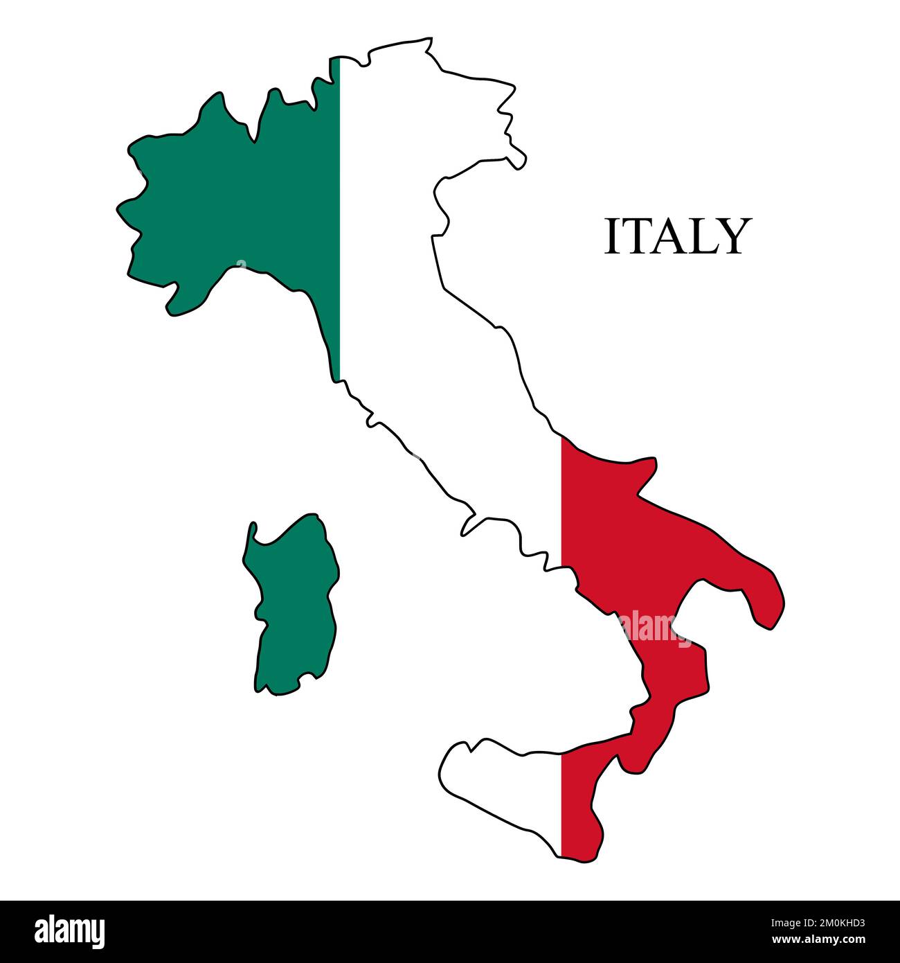 Illustration vectorielle de la carte de l'Italie. Économie mondiale. Pays célèbre. Europe du Sud. Europe. Illustration de Vecteur