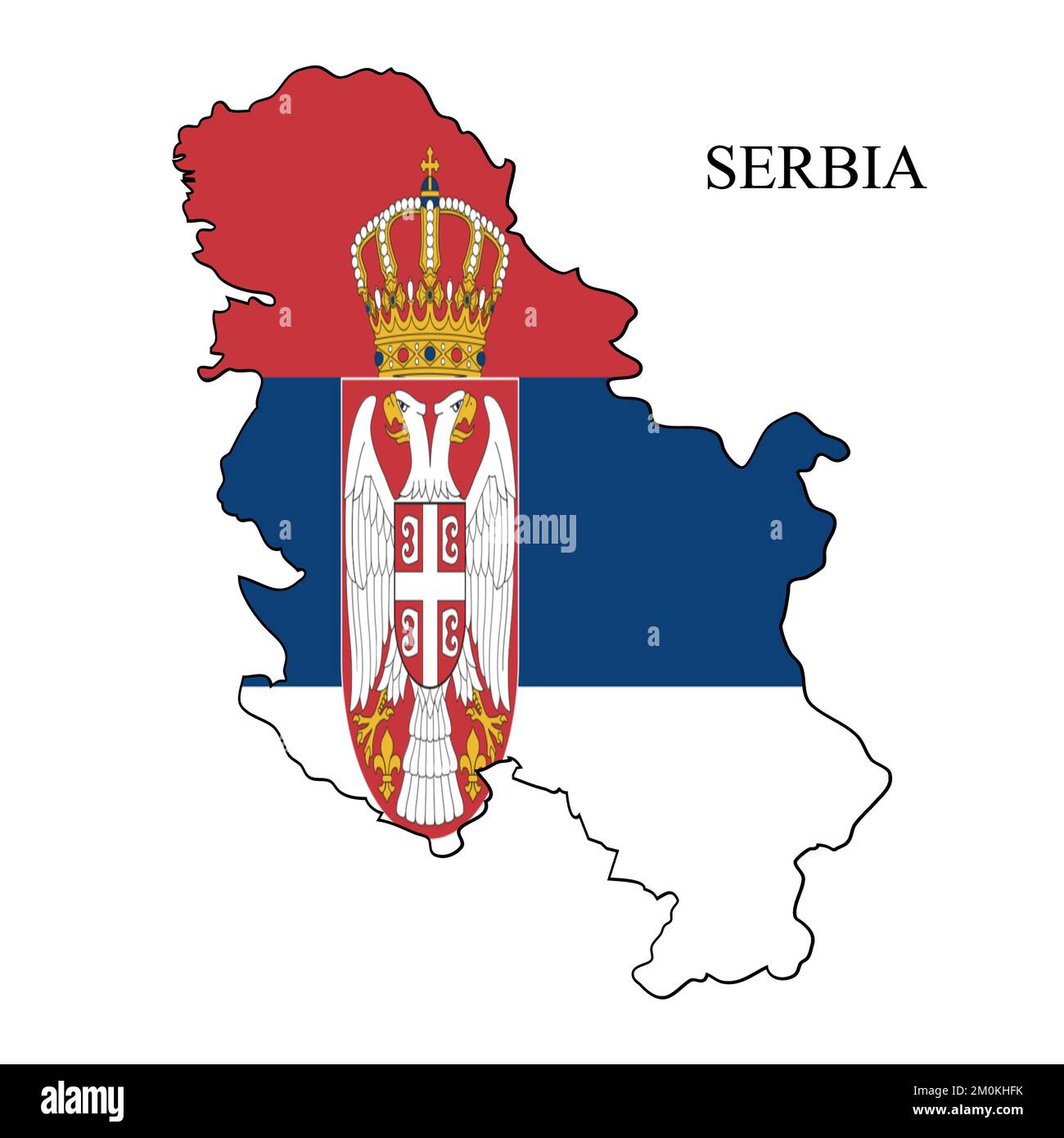 Illustration du vecteur de carte de la Serbie. Économie mondiale. Pays célèbre. Europe du Sud. Europe. Illustration de Vecteur