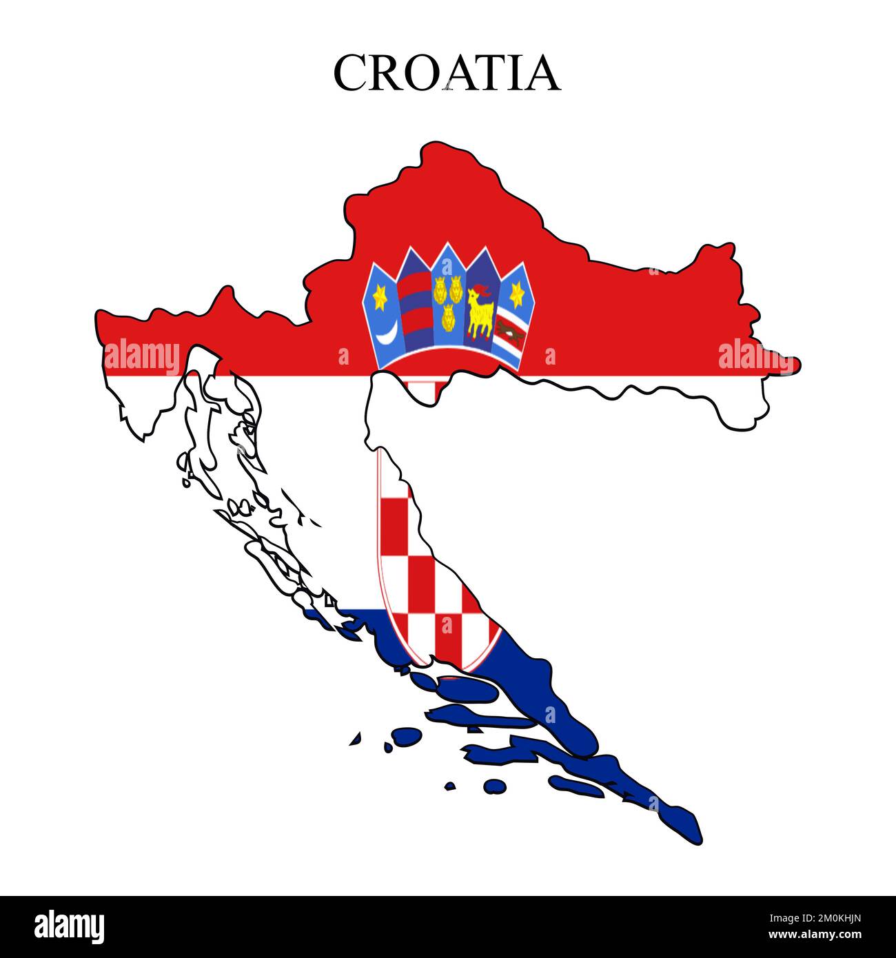 Illustration vectorielle de la carte de Croatie. Économie mondiale. Pays célèbre. Europe du Sud. Europe. Illustration de Vecteur