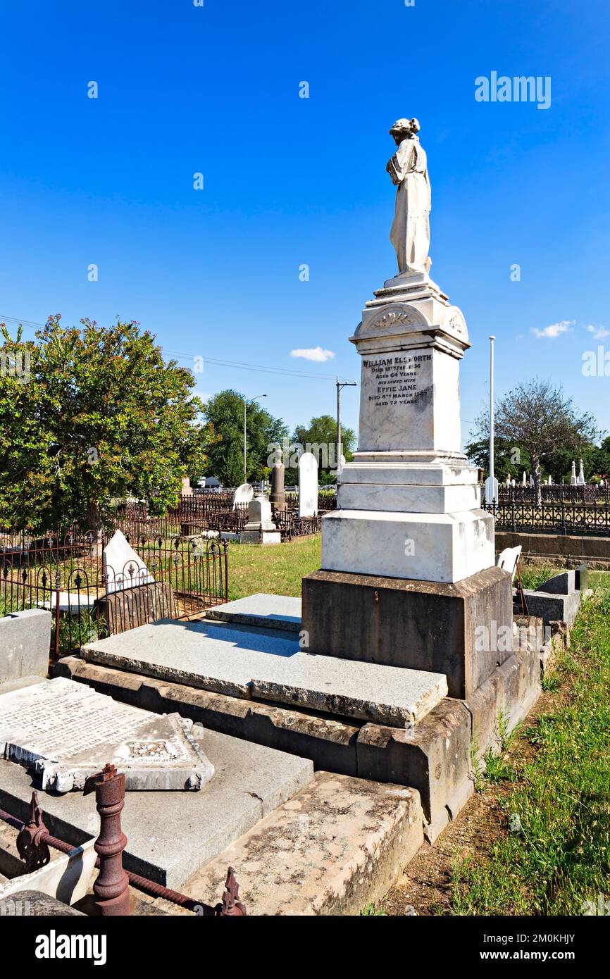 Ballarat Australie / pierres tombales et tombes au vieux cimetière de Ballarat. Banque D'Images