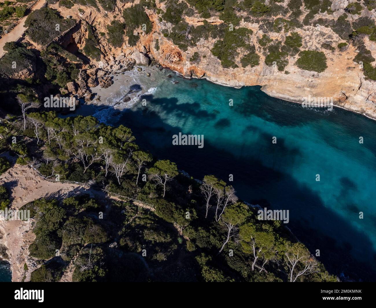 Caló d es Moro, Santanyi, Majorque, Iles Baléares, Espagne Banque D'Images