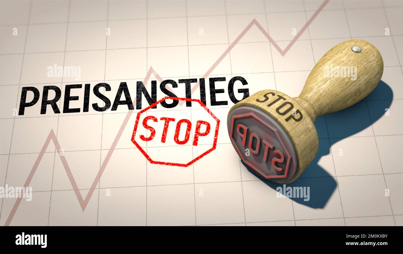 Arrêter l'augmentation des prix (allemand: Preisanstieg) Banque D'Images