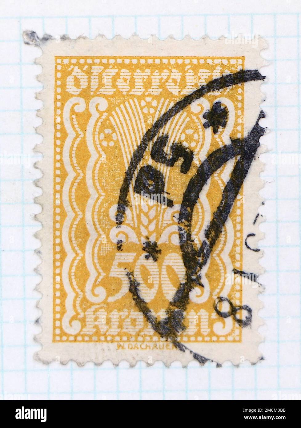 Photo d'un timbre-poste autrichien symbolisme: Oreille de maïs sujets symboliques série 1922 Banque D'Images