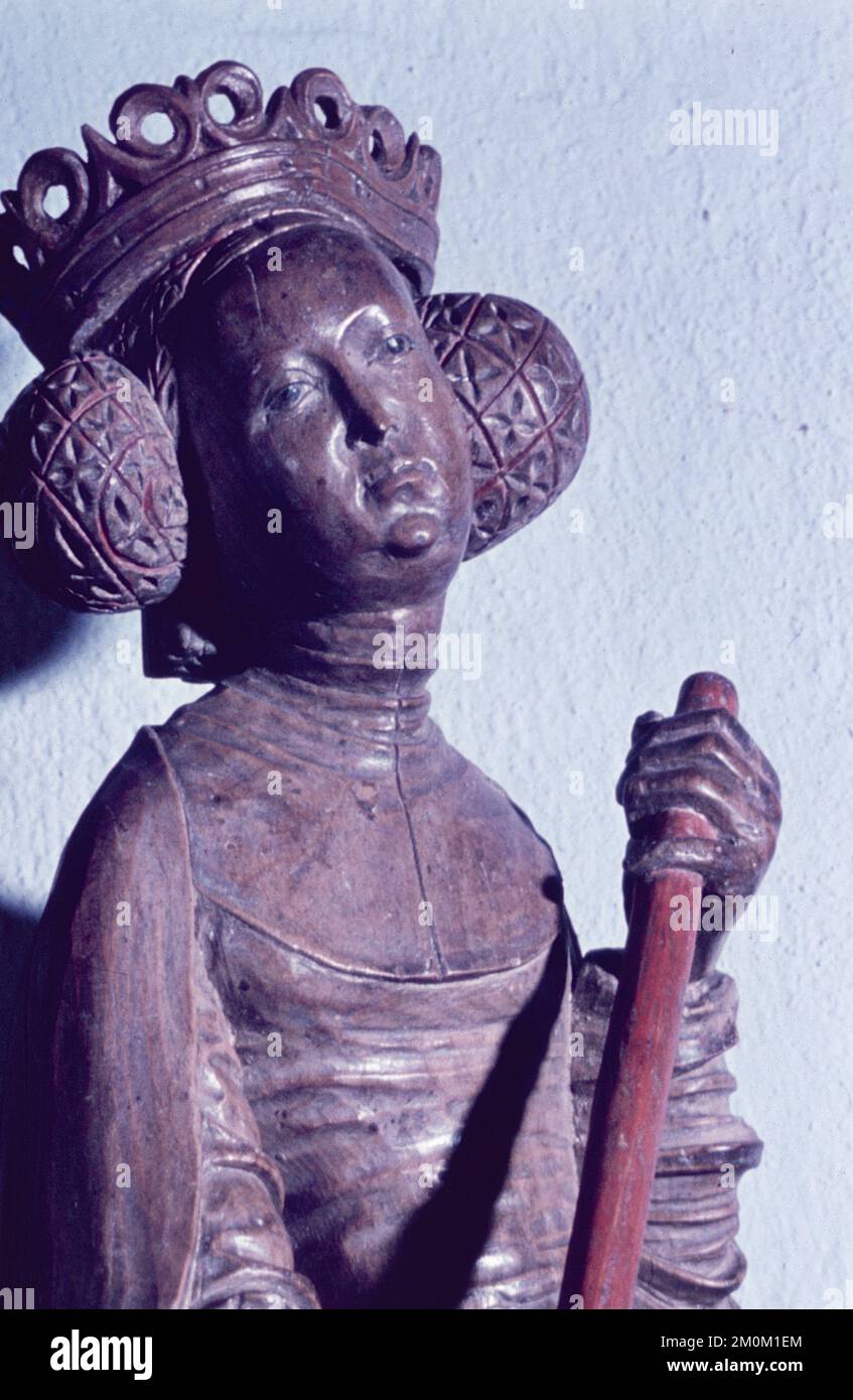 Détail de la statue de Saint Margaret à l'abbaye de Zwettl, Autriche 1960s Banque D'Images