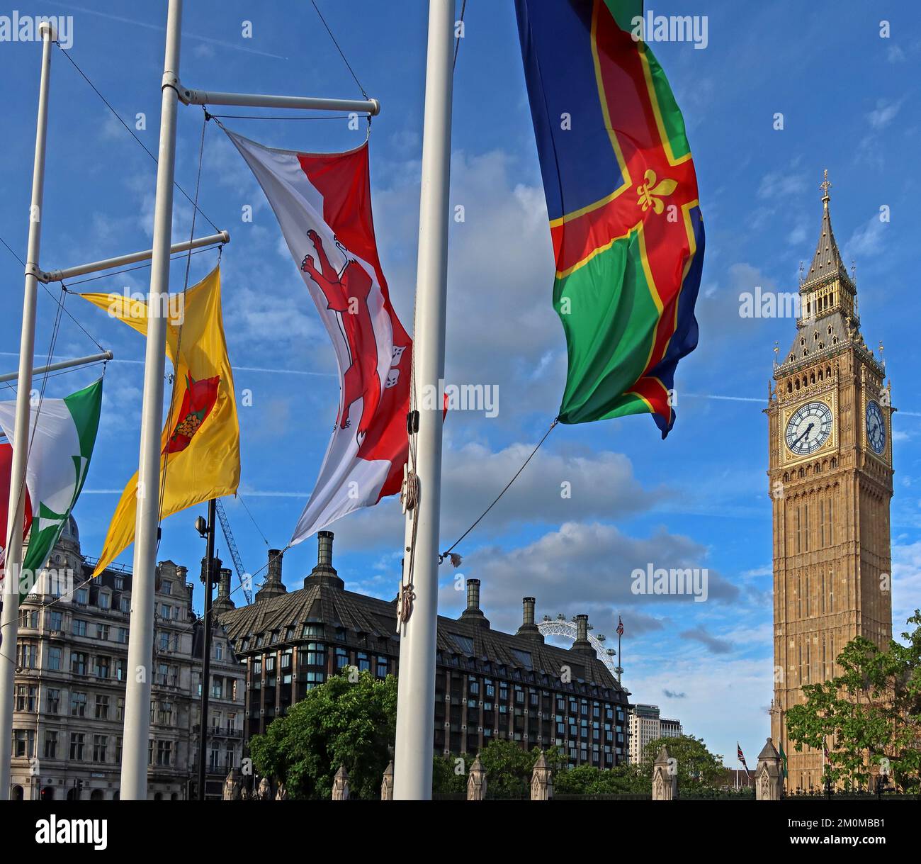 Big Ben horloge et les chambres du Parlement, place, siège britannique du gouvernement, Westminster, Londres, Angleterre, Royaume-Uni, SW1A 0AA Banque D'Images