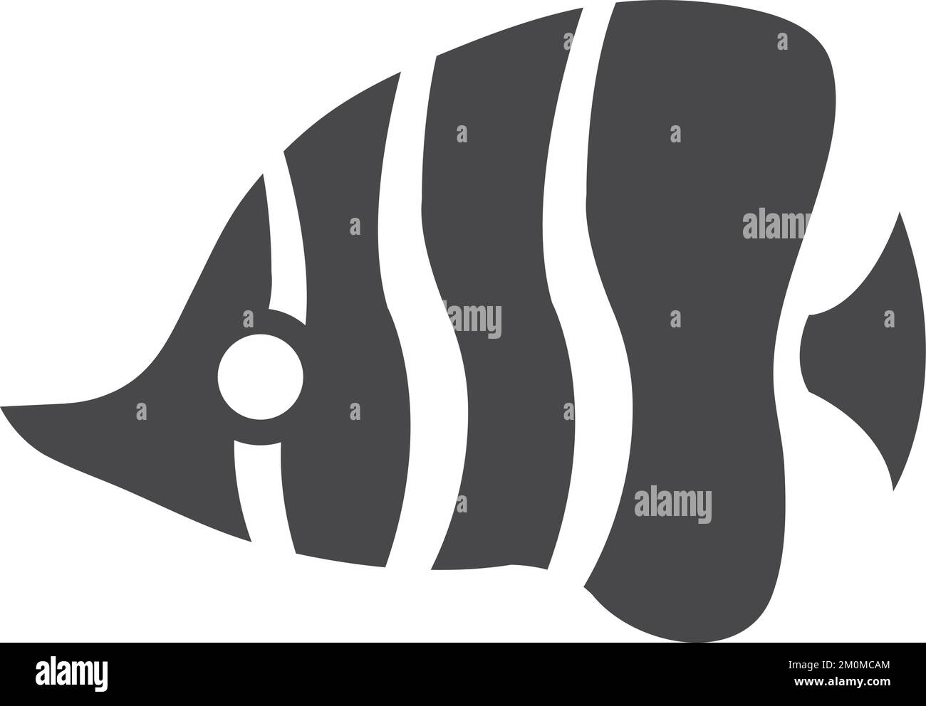 Icône de noir de poisson tropical. Animal exotique de l'océan Illustration de Vecteur