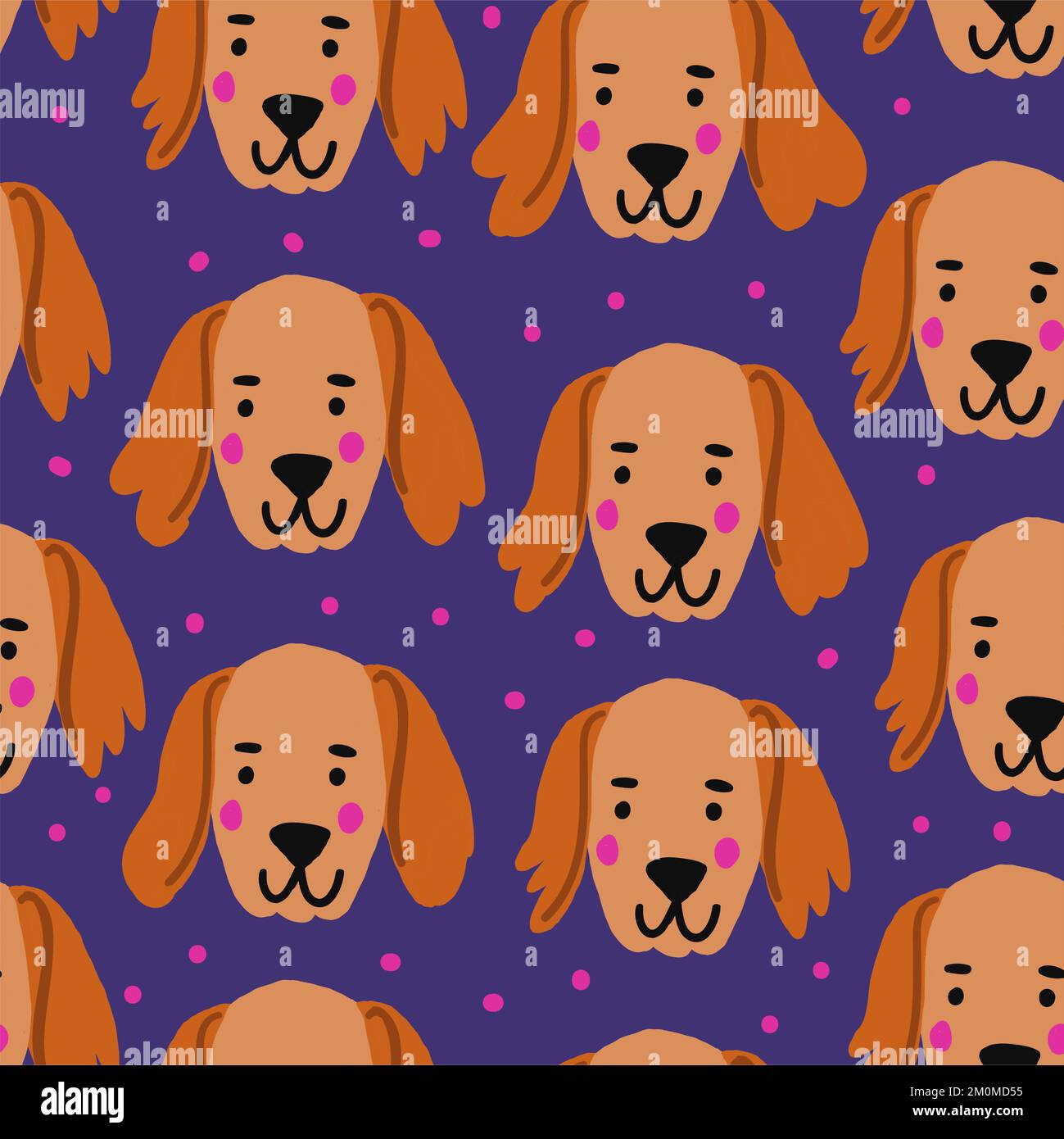 Motif vectoriel sans couture avec renard roux labrador. Motif chien. Illustration vectorielle Illustration de Vecteur