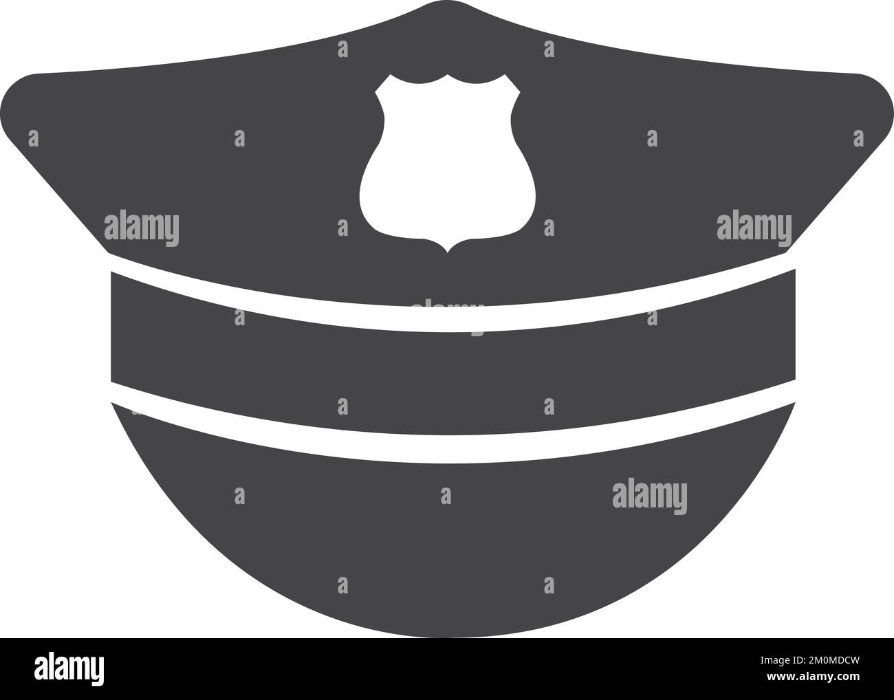 Symbole de chapeau de policier. Icône noire de policier Illustration de Vecteur