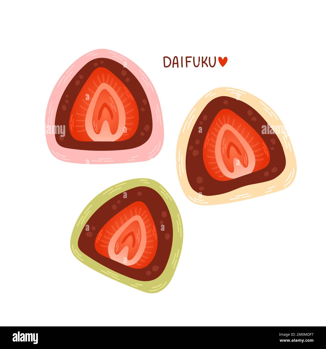 Vecteur Daifuku. Daifuku sur fond blanc. Daifuku est des desserts japonais. Illustration de Vecteur