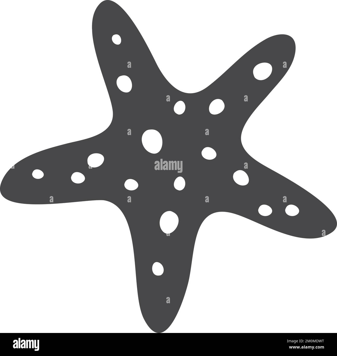 Icône Starfish noire. Symbole de plage exotique d'été Illustration de Vecteur