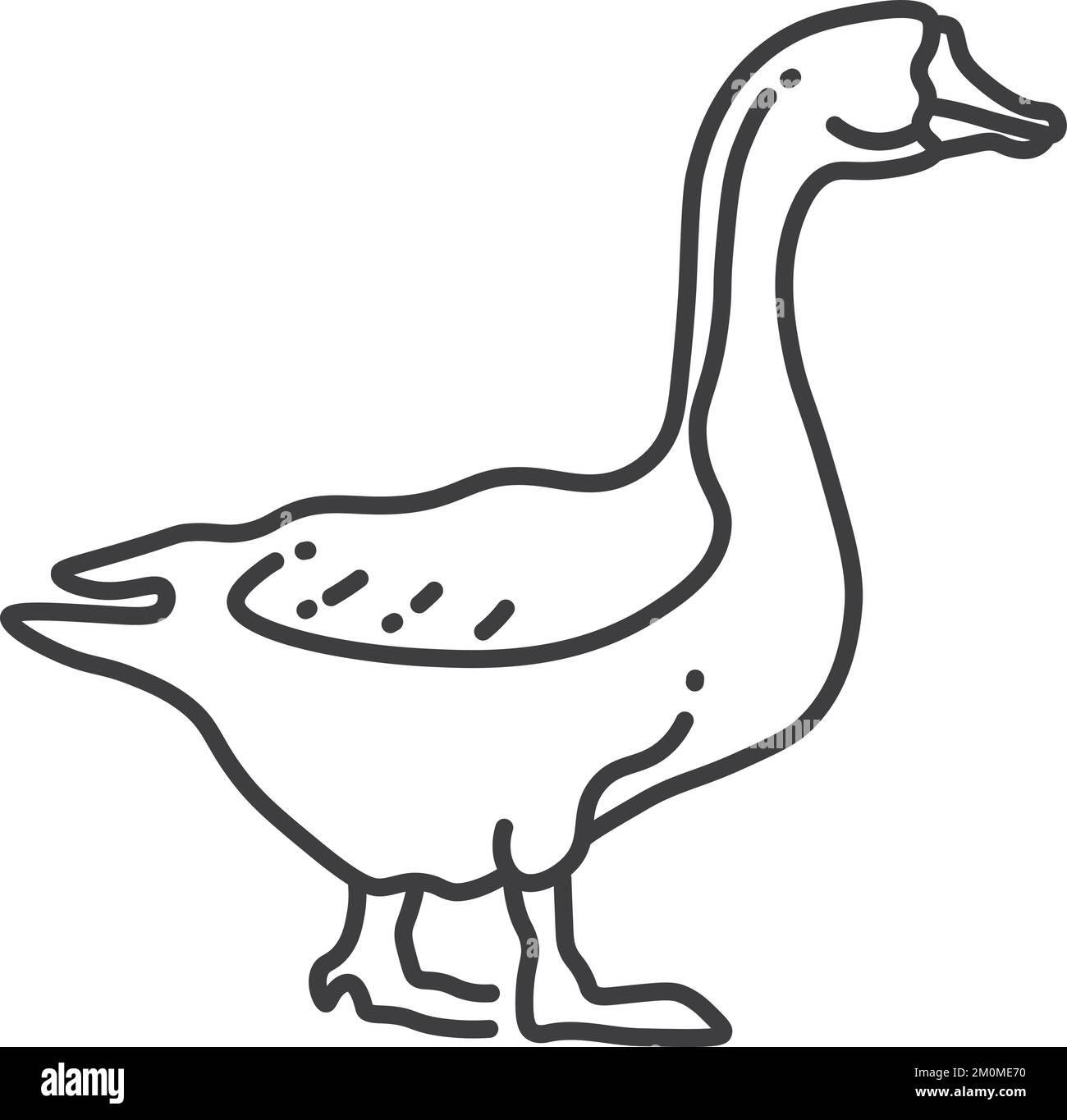 Icône de la ligne Goose. Symbole oiseau de ferme. Animal domestique Illustration de Vecteur