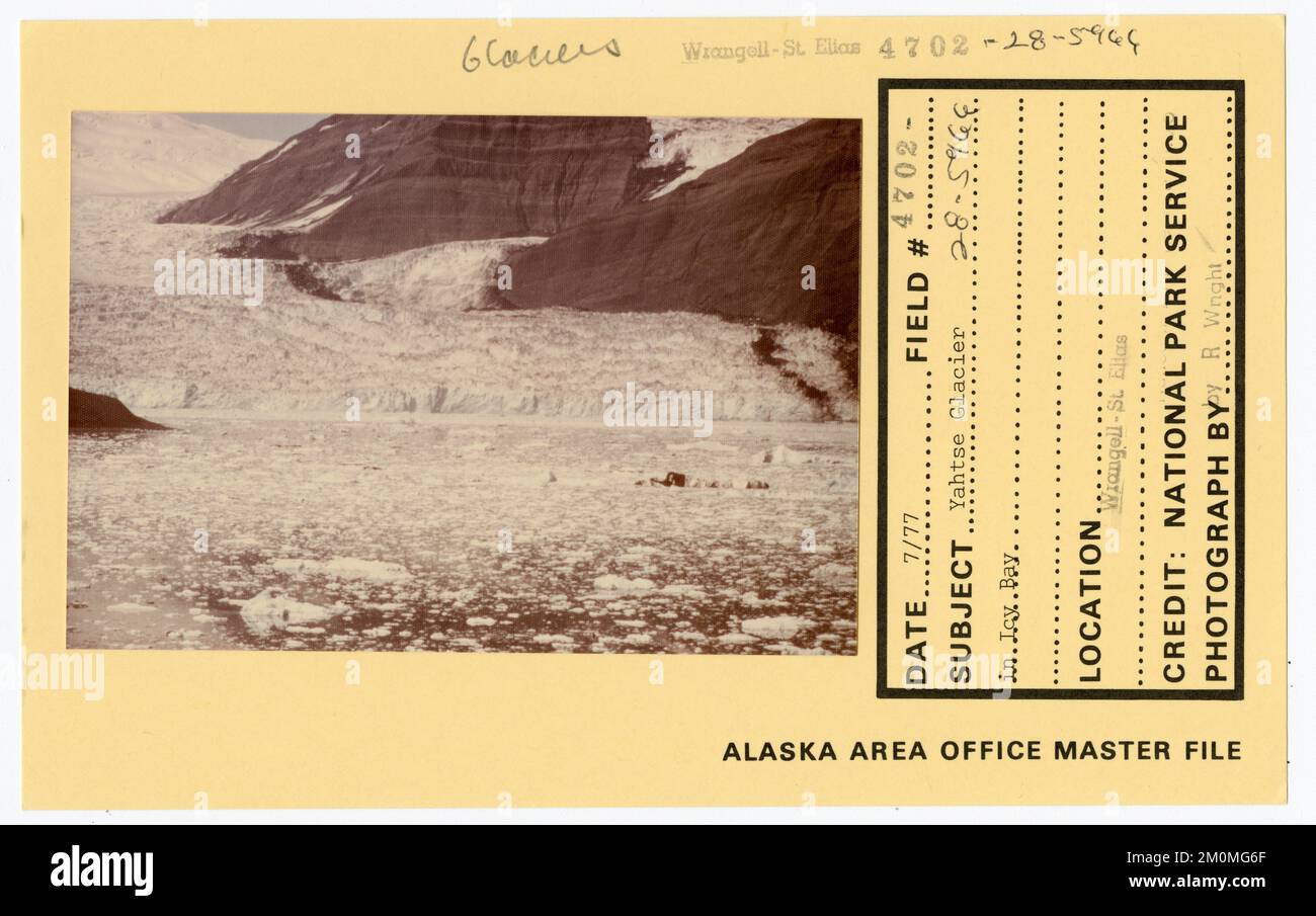 Glacier Yahtse dans Icy Bay. Photographies du Groupe de travail de l'Alaska Banque D'Images